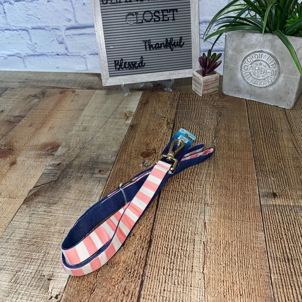 Seaside Summer 6ft dog leash pink stripe